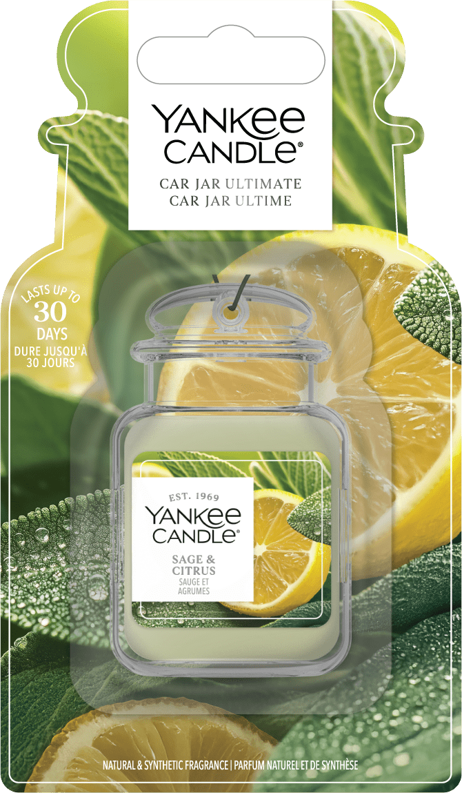 Yankee Candle | Car Jar | Sage & Citrus | Para coches y espacios pequeños en casa | Hasta 30 días