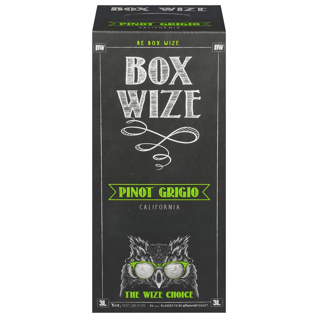 Box Wize Pinot Grigio White Wine, California, 3L, 12% ABV
