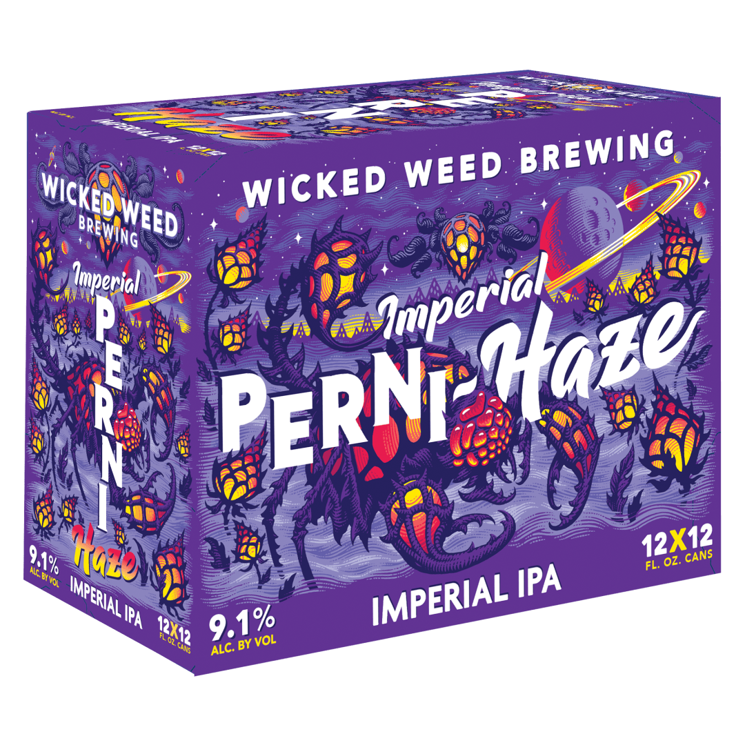 Wicked Weed Imperial Perni-Haze IPA Craft Beer, 12 Pack 12 fl oz Cans