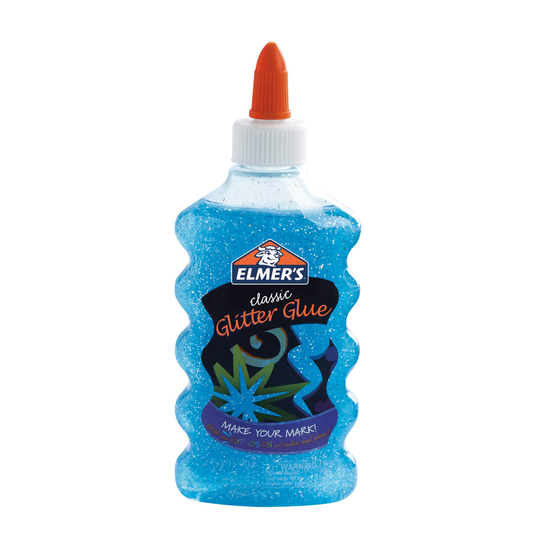 6OZ GLITTER GLUE BLUE 18PK/100