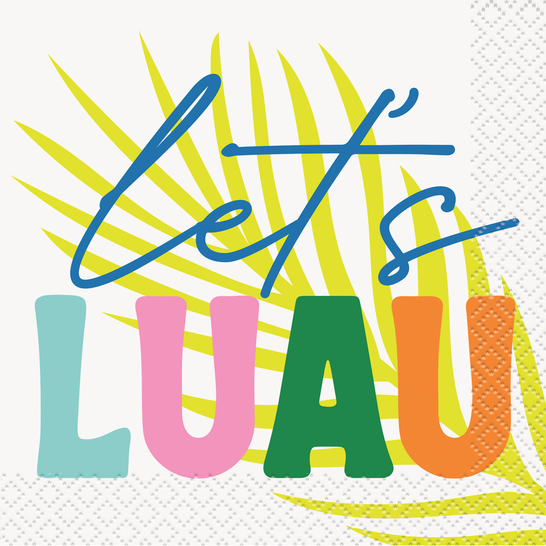 Tropical Vibes "Let's Luau" Beverage Napkins, 16ct