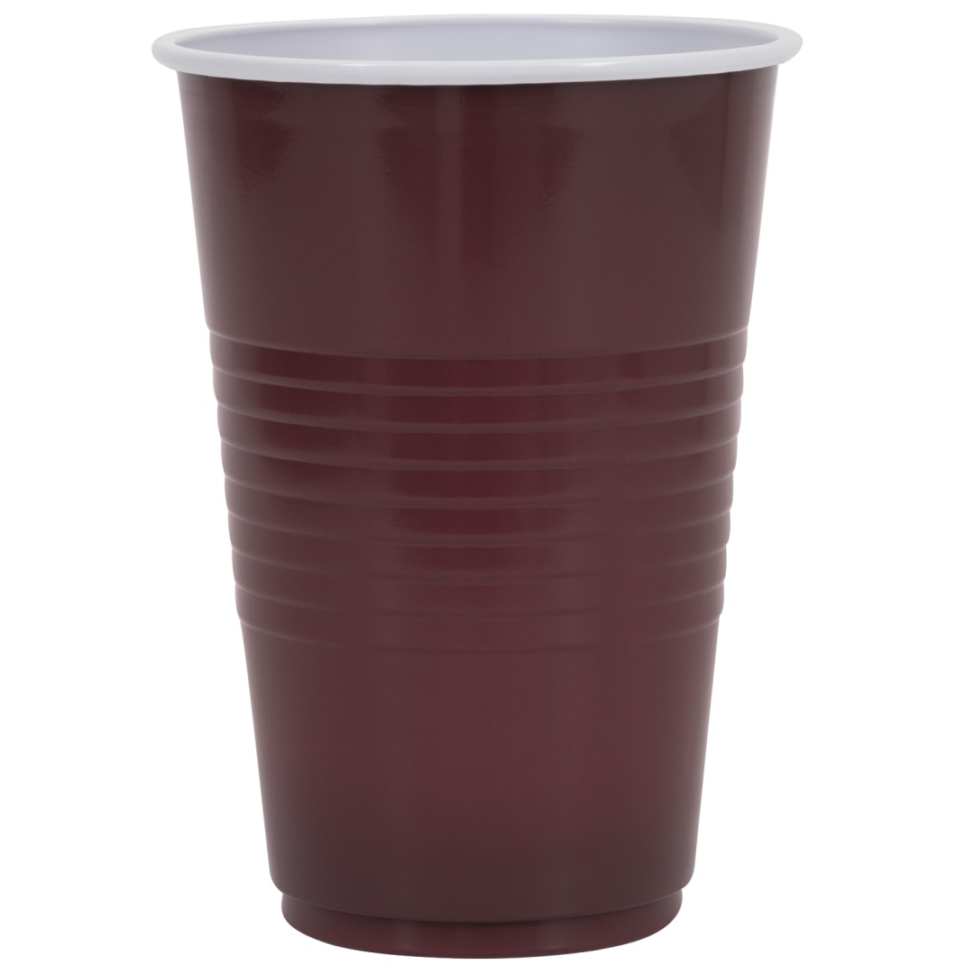 Burgundy Solid 16oz Plastic Party Cups, 50ct