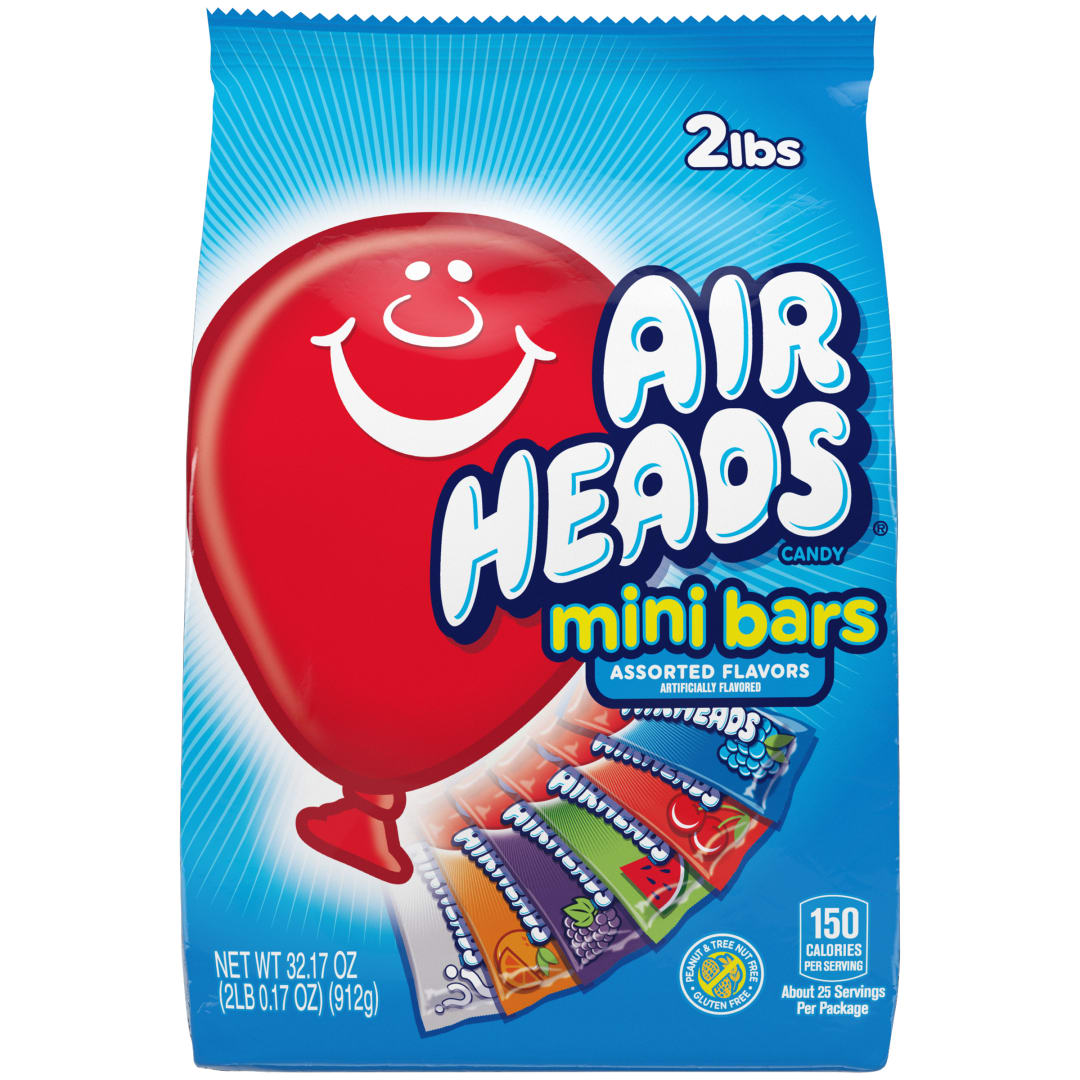 Airheads Mini Bars Assorted Flavors 2 lbs Stand Up Bag