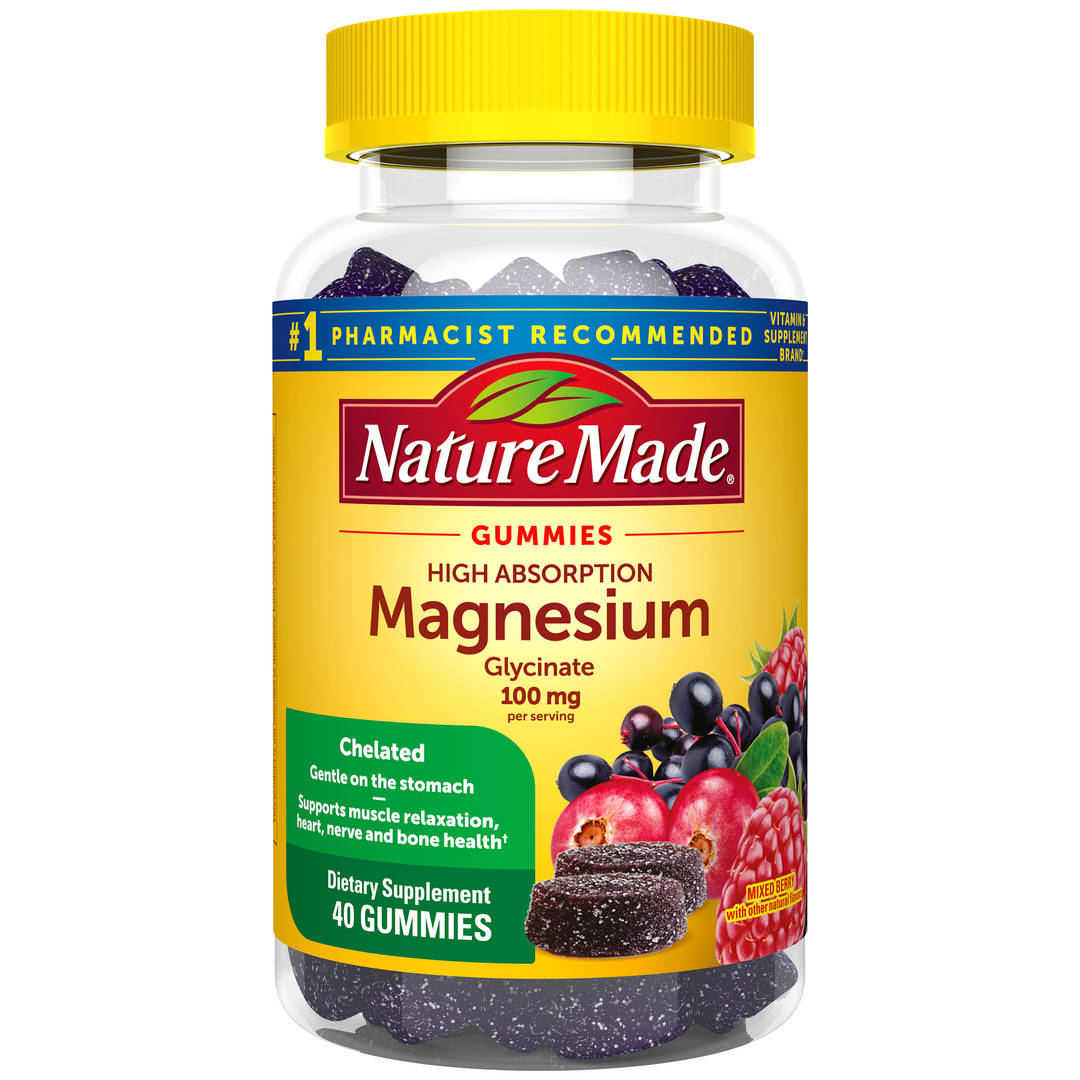Nature Made High Absorption Magnesium Glycinate Gummies - Mixed Berry Flavor - 40ct