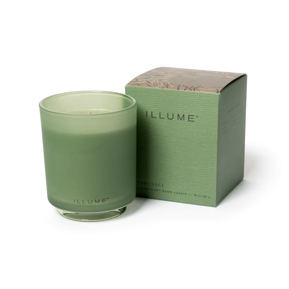 4537500300 - Hinoki Sage Box Glass Candle, Green, STOCK: 48