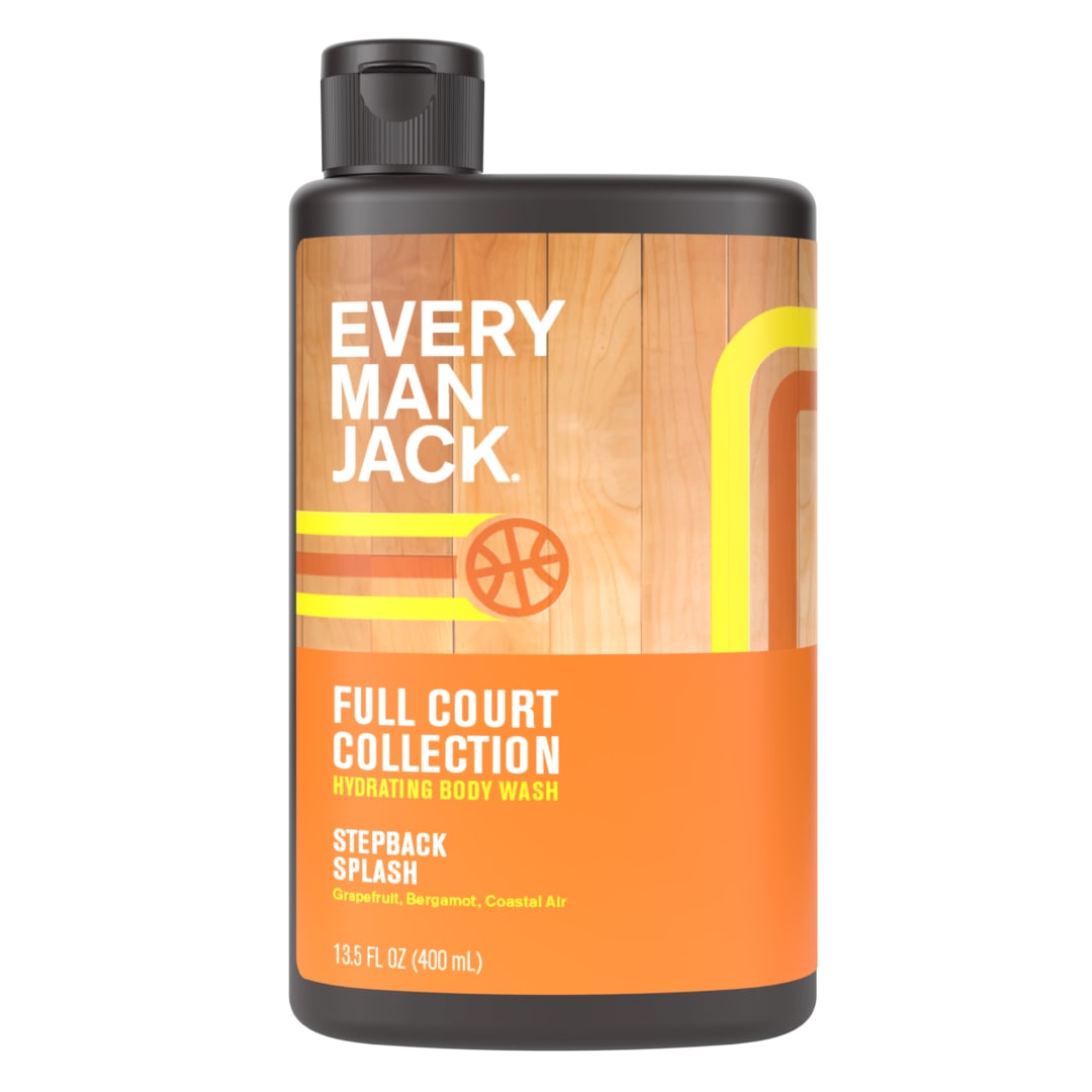 Every Man Jack Full Court Step Back Splash Hydrating Body Wash for Men, Naturally Derived, 13.5 fl. oz