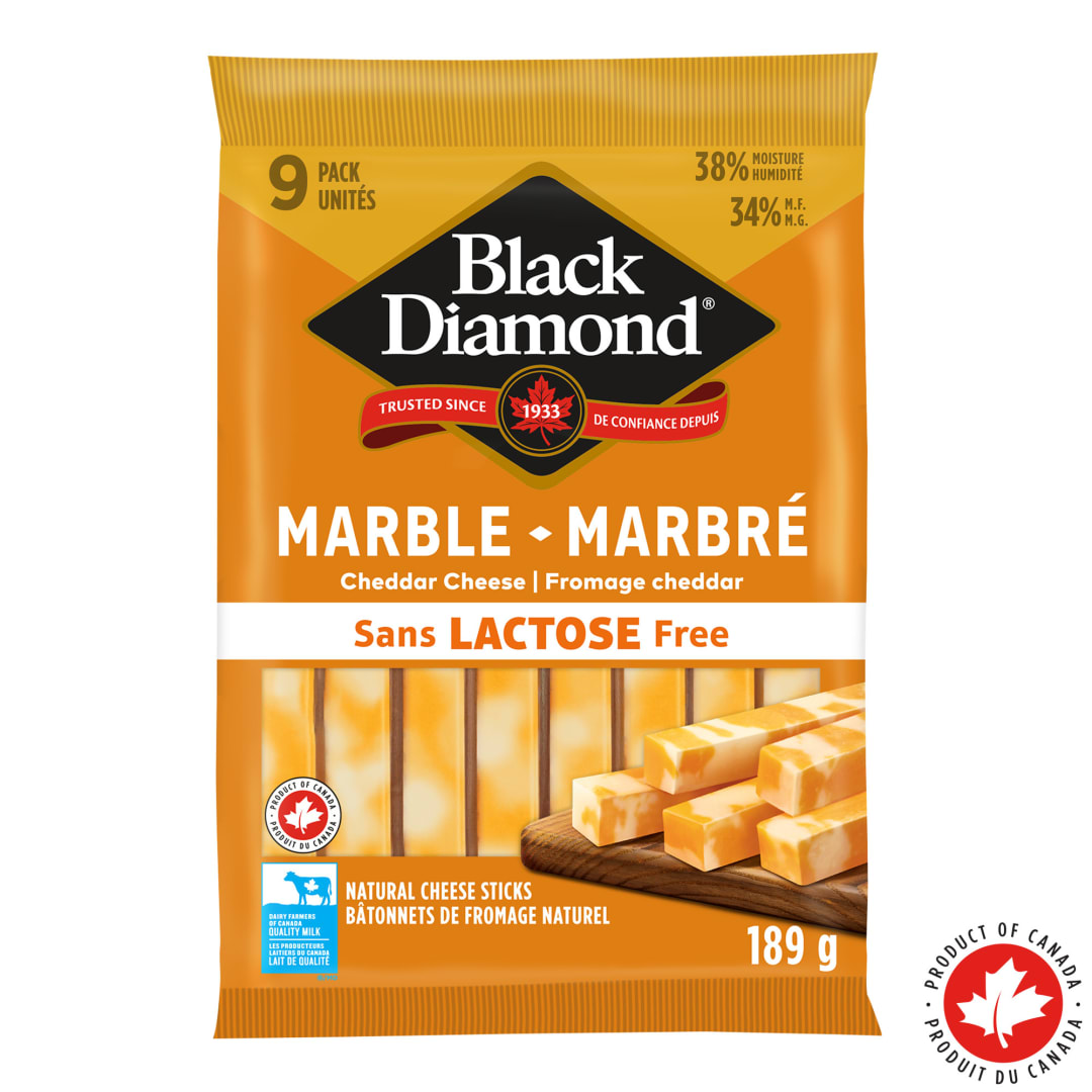 Black Diamond Lactose Free Marble Cheese Sticks , 189g