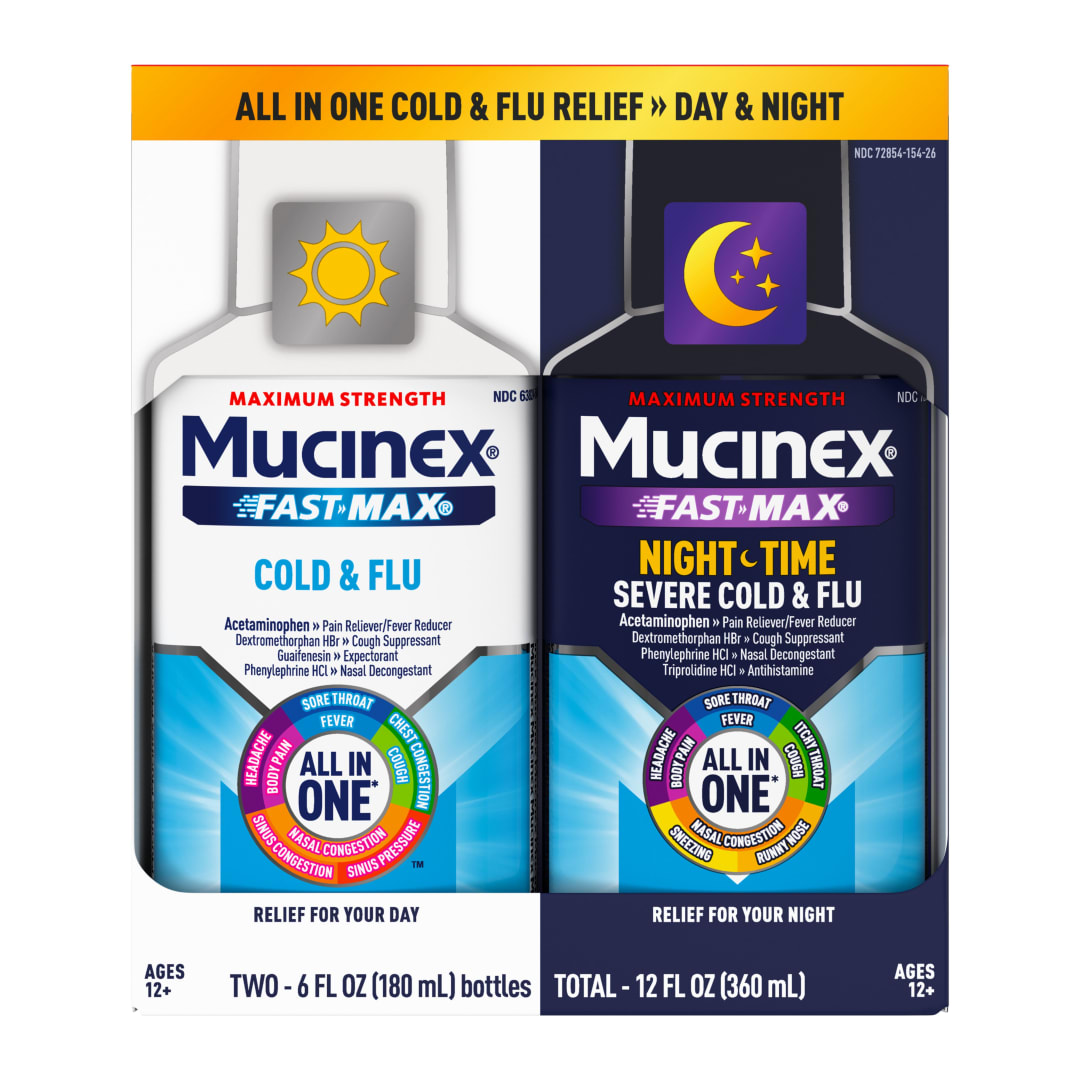 MUCINEX® FAST-MAX® Adult Liquid - Day Night Cold & Flu 3/(2x6) oz.