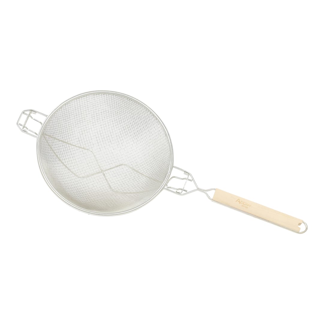 Adcraft Premium Tinned Double-Mesh Steel Strainer with Reinforced Base, 10" Dia., in Silver (DBTN-10RB)