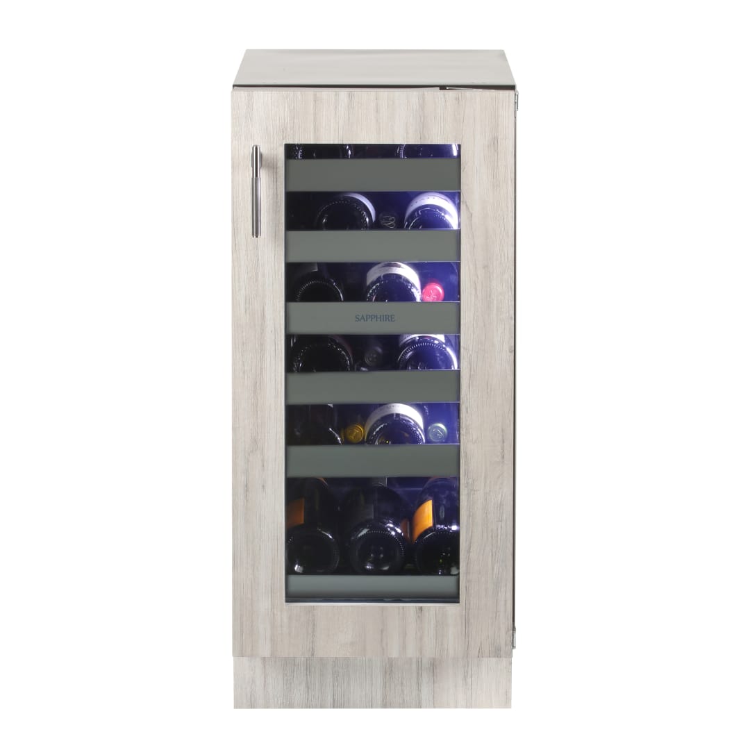 Sapphire Series 5 Indoor Single Zone Wine Refrigerator, Panel Ready, 15"W, 23 Bottle Capacity, in Stainless Steel (SW15SZPR)