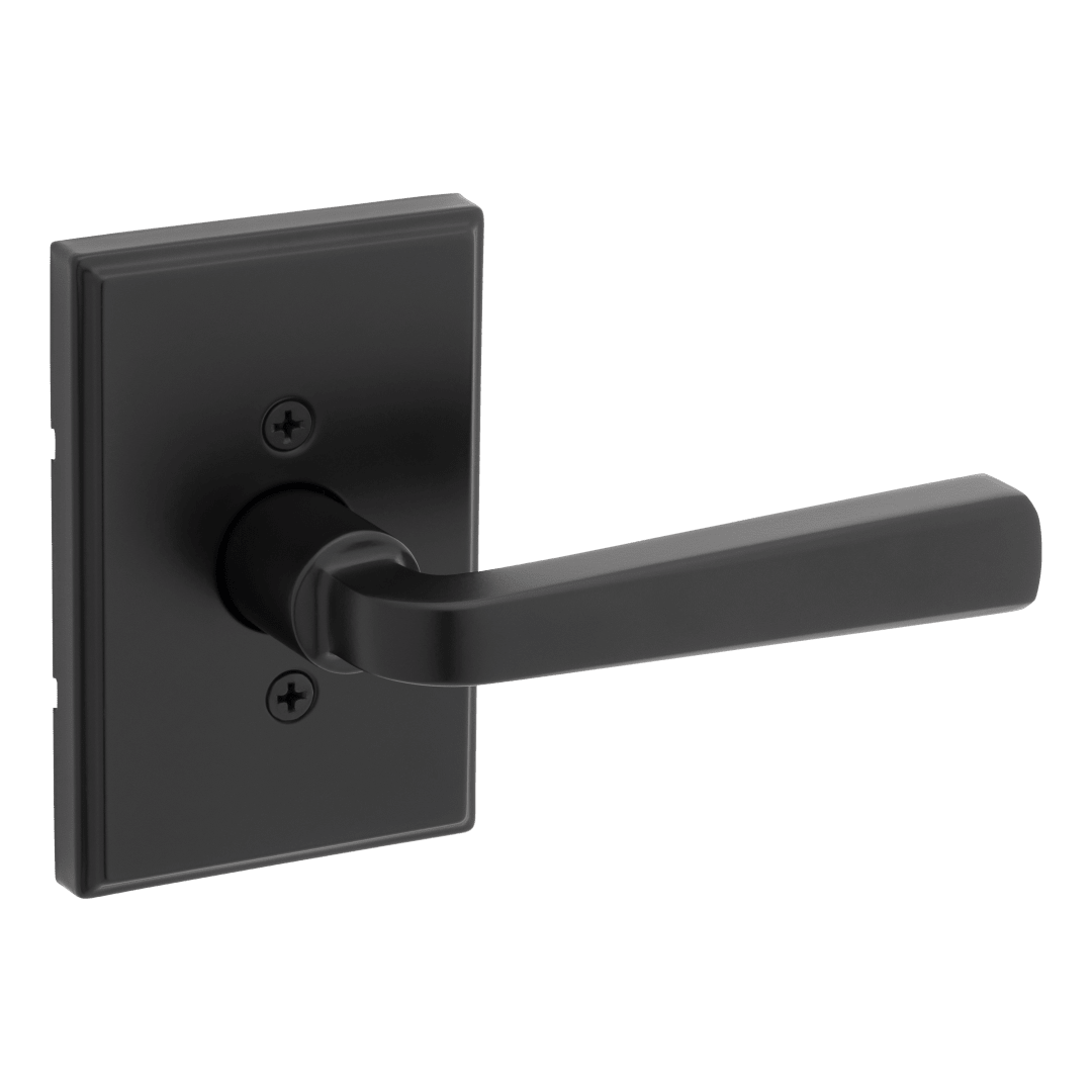 Trafford Rectangle Rose Dummy Door Lever in Matte Black