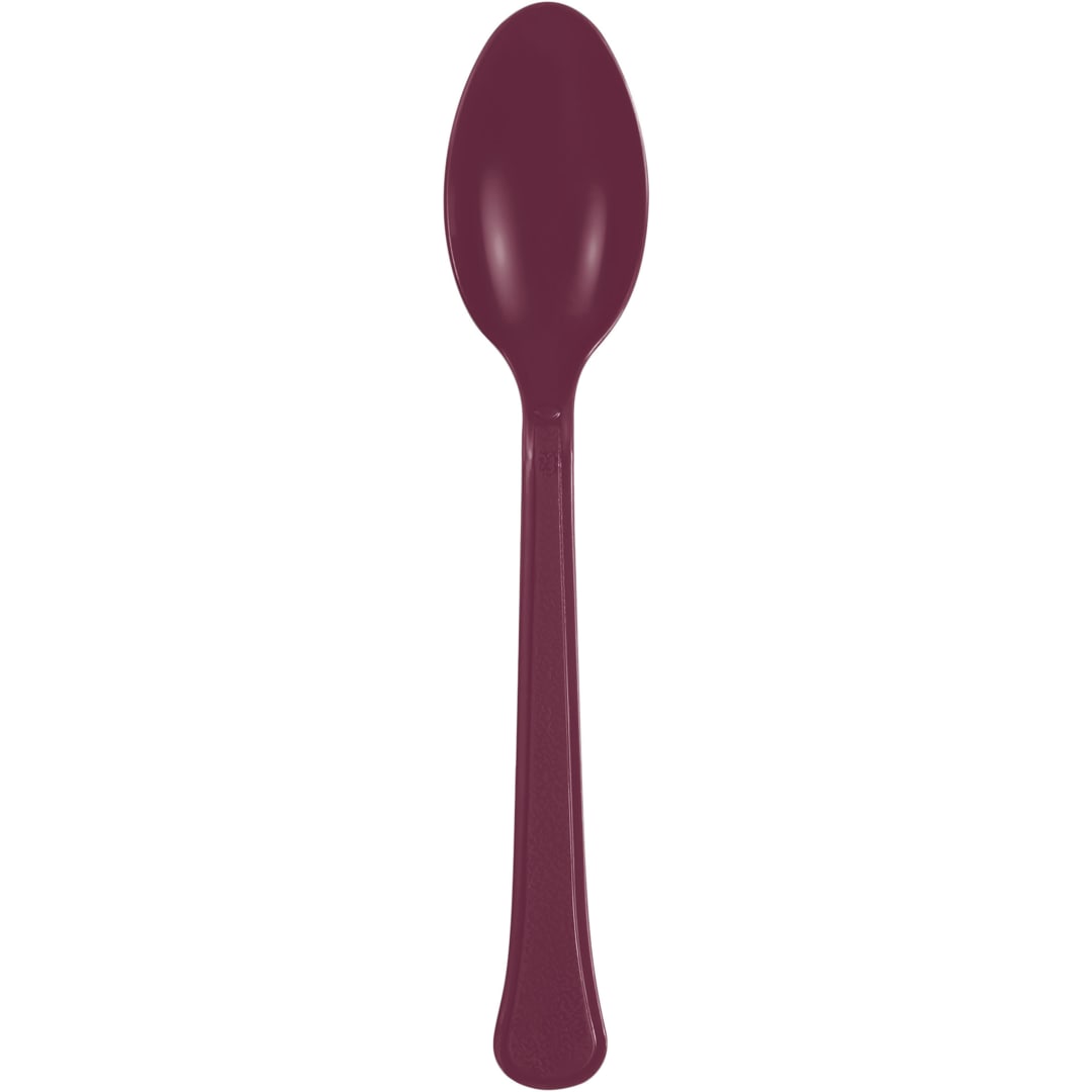 Burgundy Solid Premium Plastic Spoons, 20ct