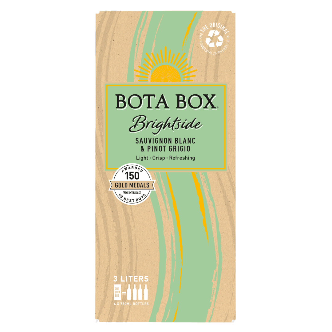 Bota Box Brightside Sauvignon Blanc & Pinot Grigio White Wine, 3L (Equals 4 x 750mL Glass Bottles), 11.5% ABV