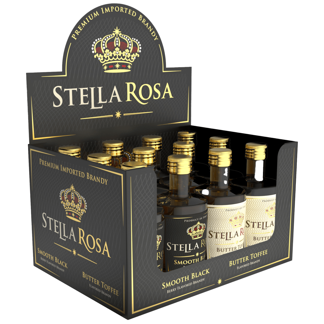 Stella Rosa Brandy Smooth Black and Butter Toffee Italian Brandy 50 ml Counter Unit