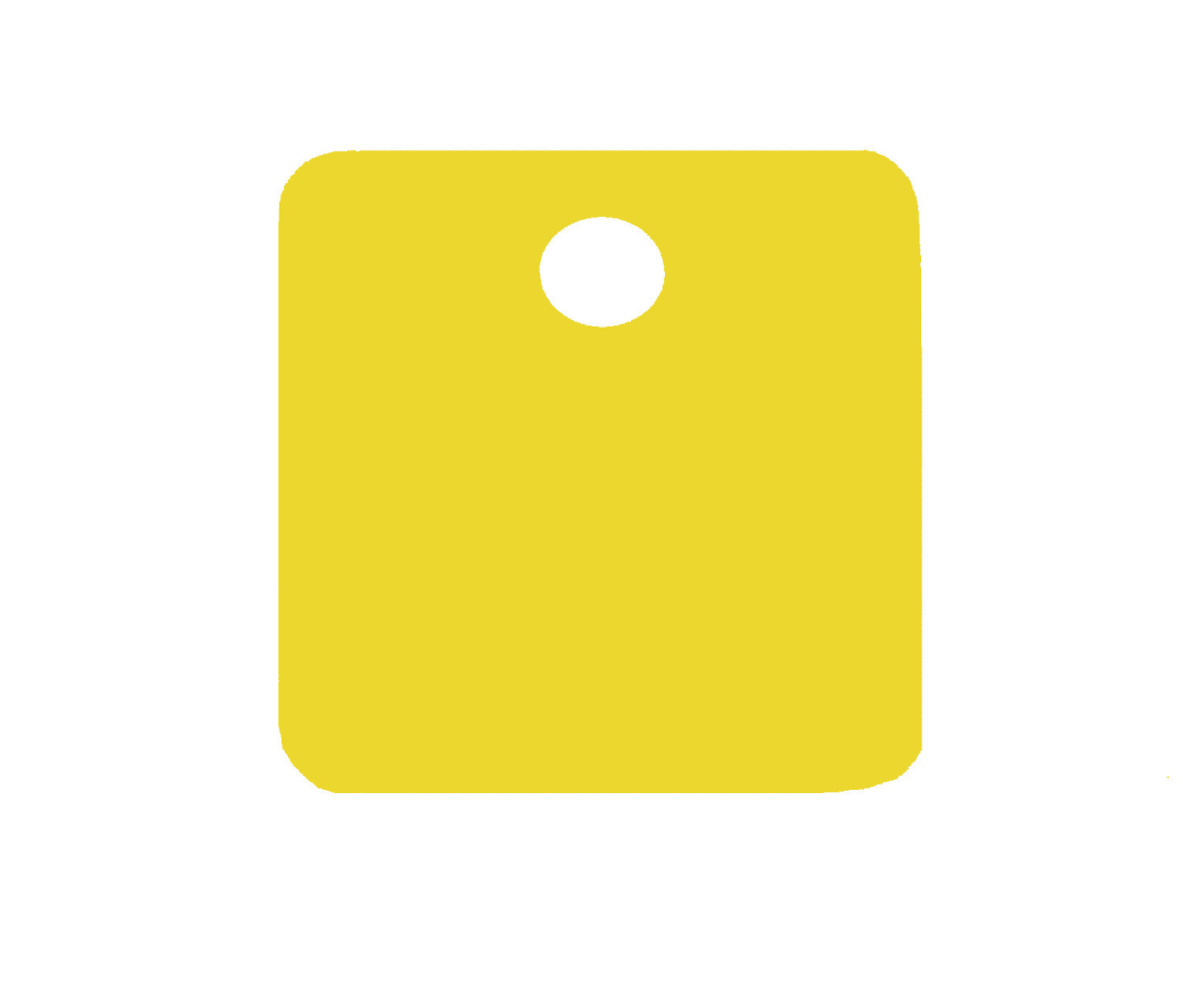 Tag-Square 2" Anodized Aluminum Yellow 5 Pack