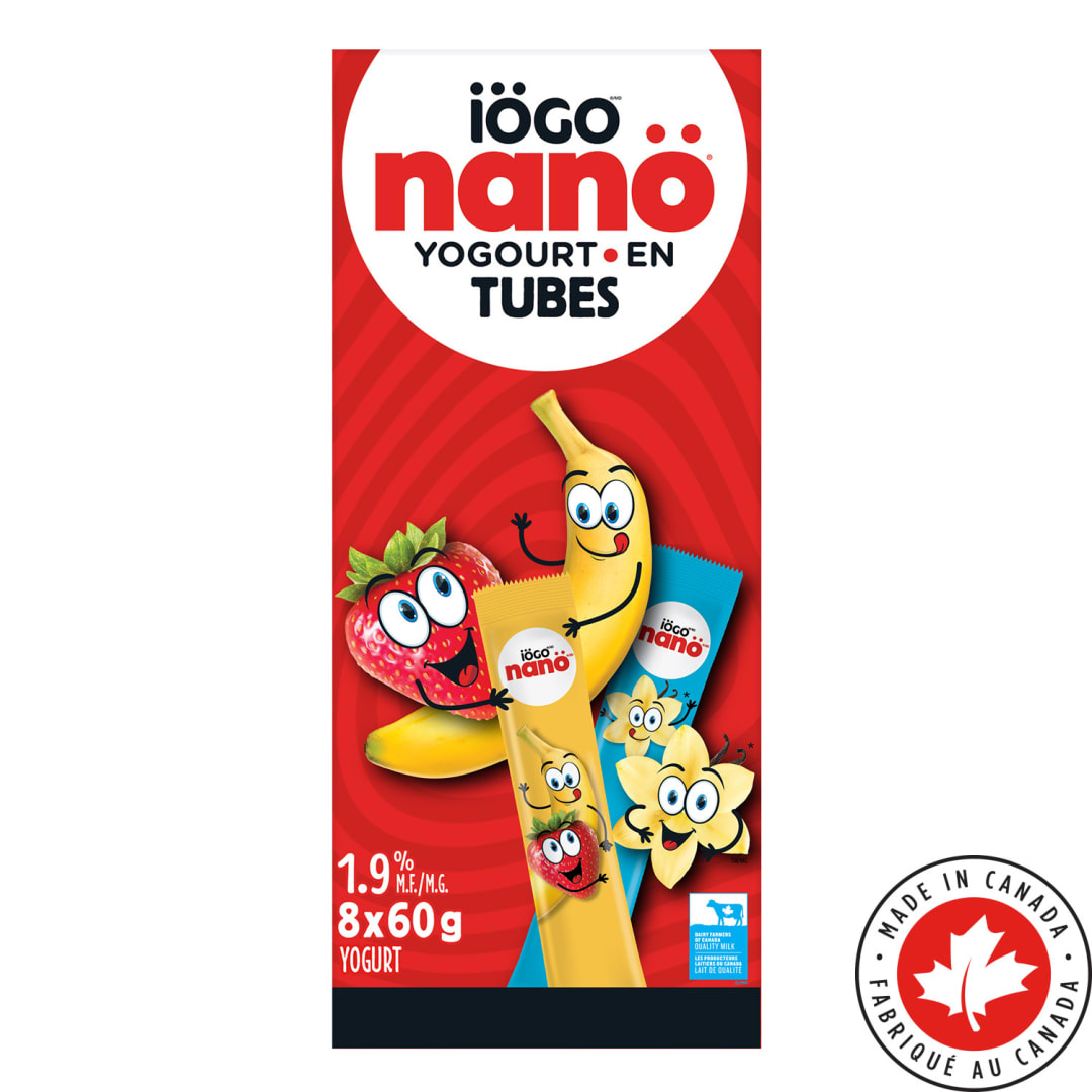 iÖGO nanö Vanilla/Strawberry-Banana Yogurt Tubes 1.9%
