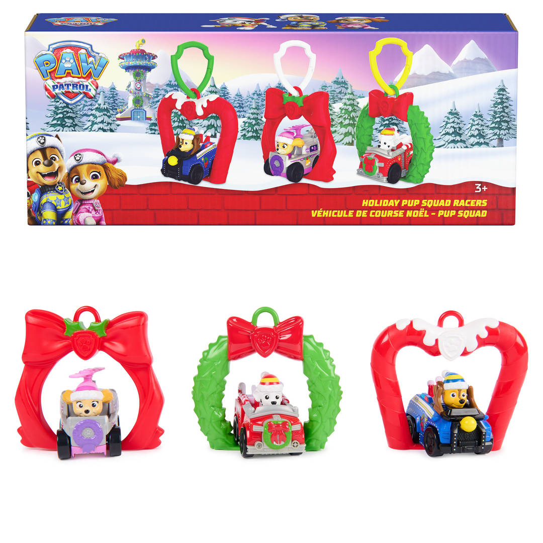 PAW Patrol Holiday Pup Squad Racers 3-Pack Toy Cars Gift Set