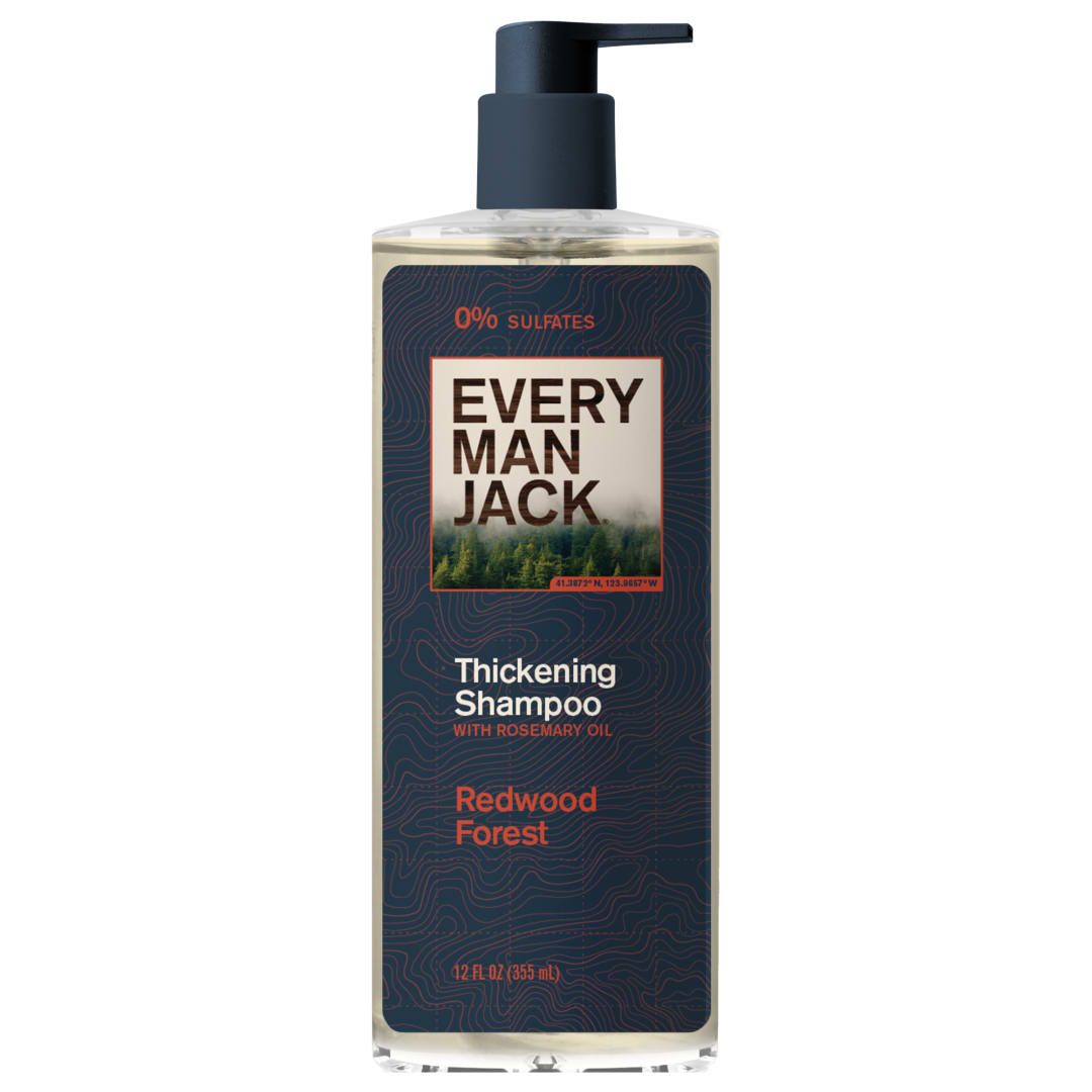 Every Man Jack Men's Refreshing Shampoo - Redwood Forest - Made w/ Plant Powered Moisturizing Ingredients like Coconut & Argan Oil - 12 fl oz