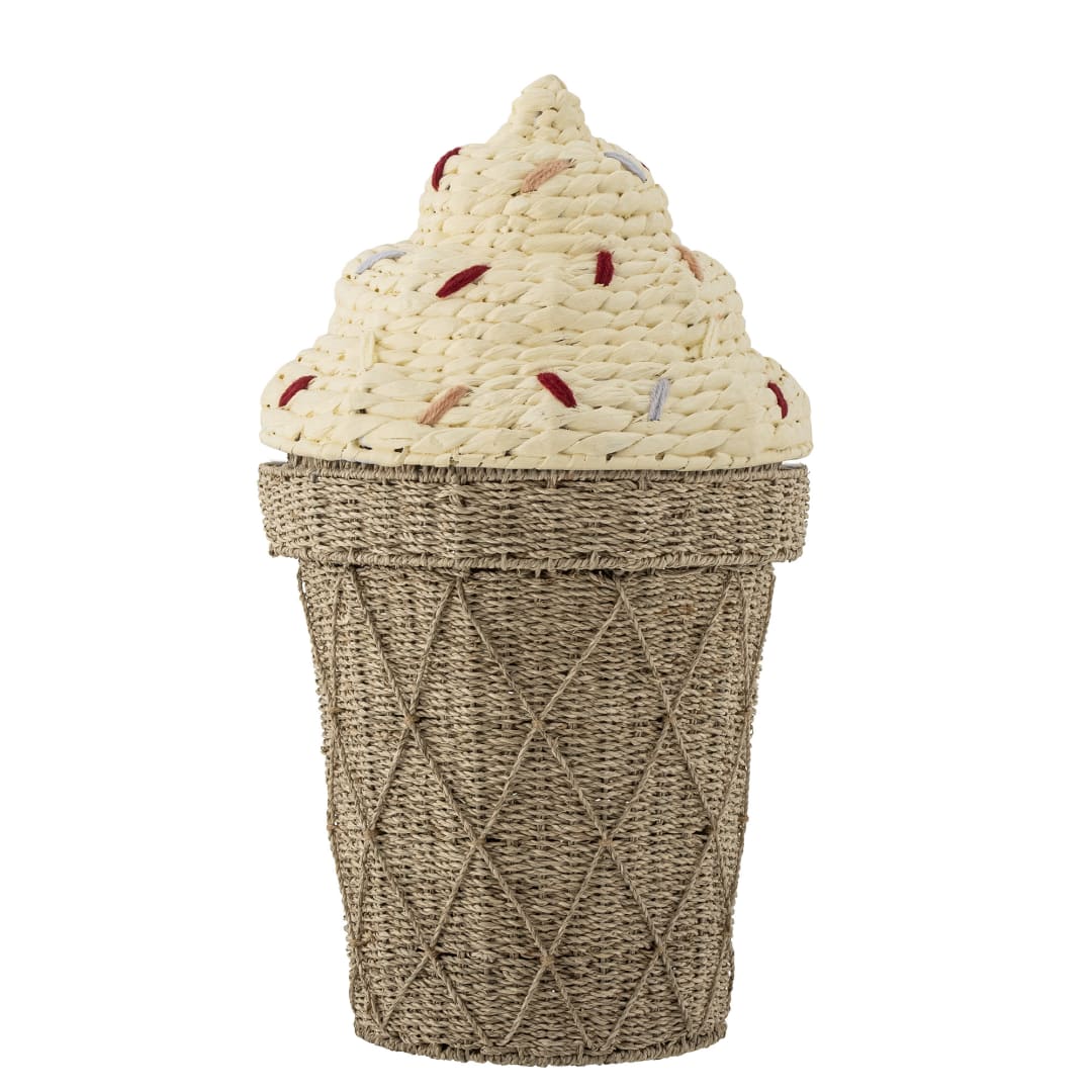 82058125 - Cillie Basket w/Lid, Nature, Seagrass STOCK: 300