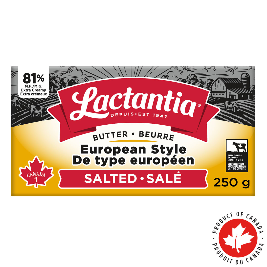 Lactantia European Style Salted Butter, 81% M.F., 250g