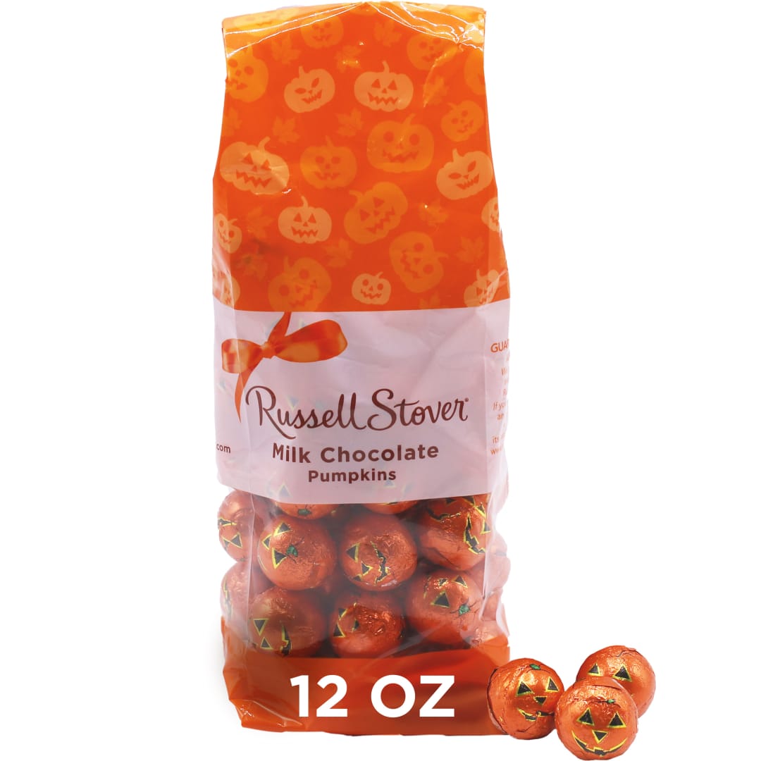 RUSSELL STOVER Halloween Solid Milk Chocolate Pumpkins, 12 oz Bag