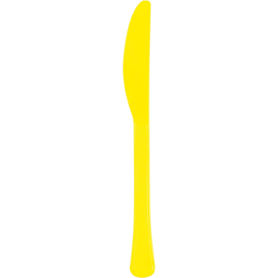 Neon Yellow Solid Premium Plastic Knives, 50ct