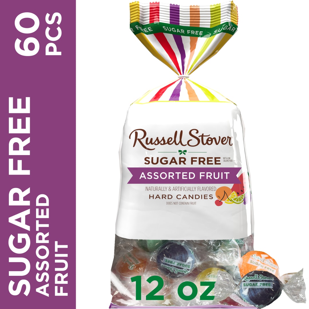 RUSSELL STOVER Sugar Free Assorted Fruit Hard Candy, 12 oz. bag