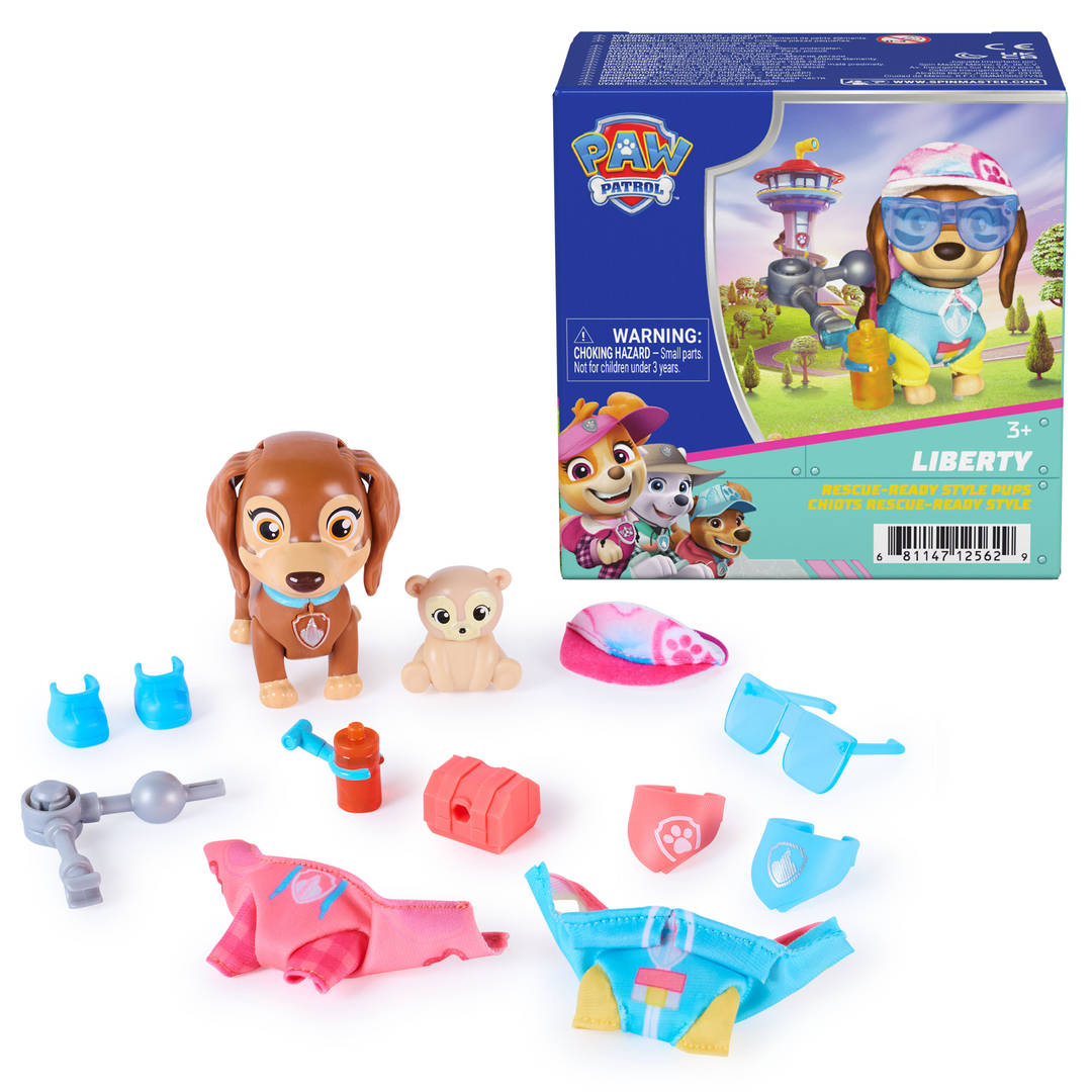 PAW Patrol Skyes World Liberty Style Pups Figures with 10 Accessories