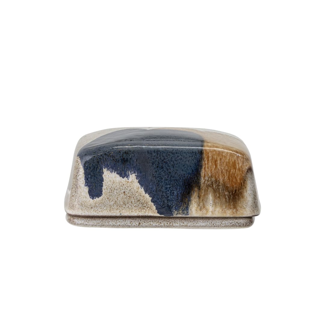 82049806 - Jules Butter Box, Blue, Stoneware STOCK: 300