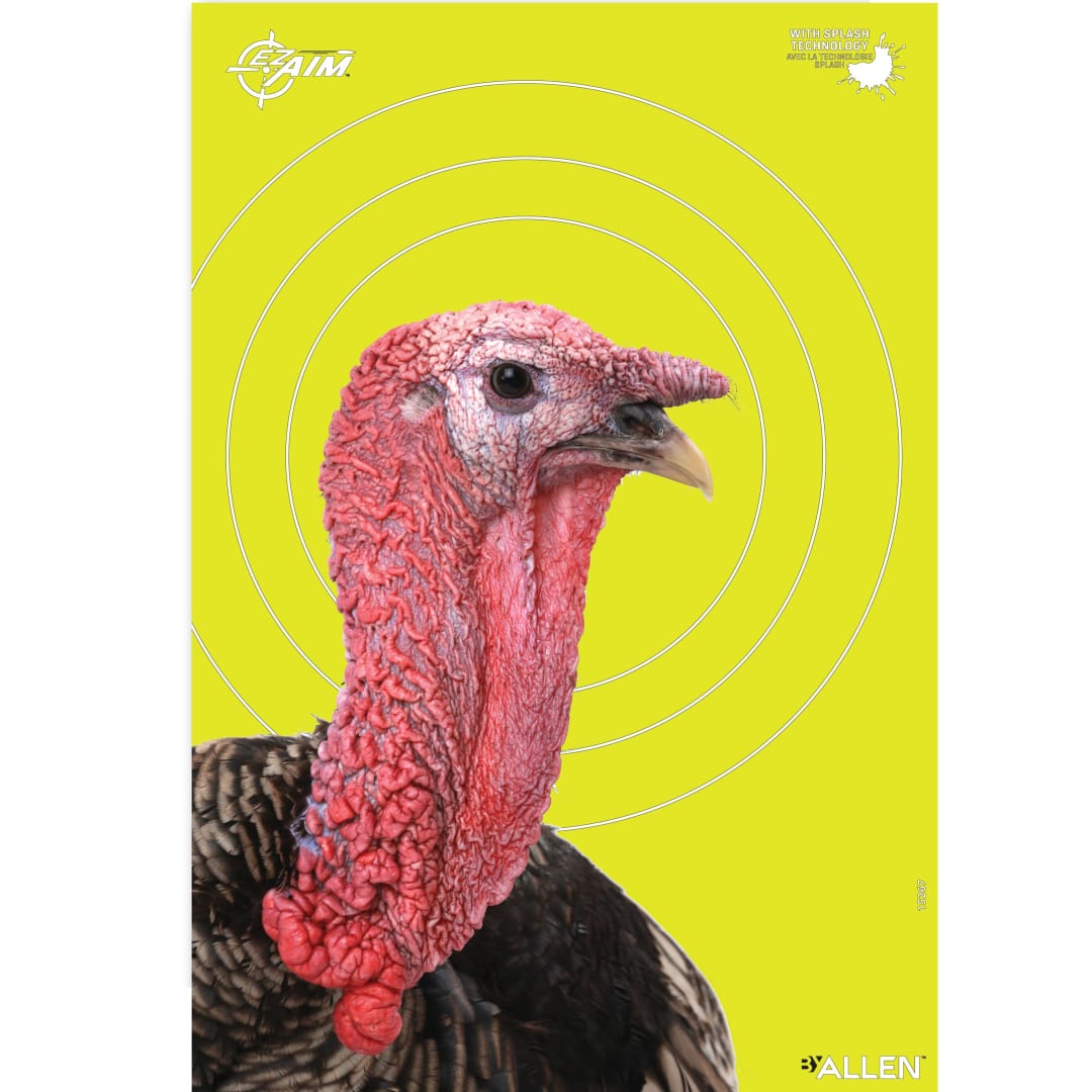 EZ Aim® Reactive Turkey Paper Shooting Targets, 12"W x 18"H, 8-Pack, Black/Chartreuse