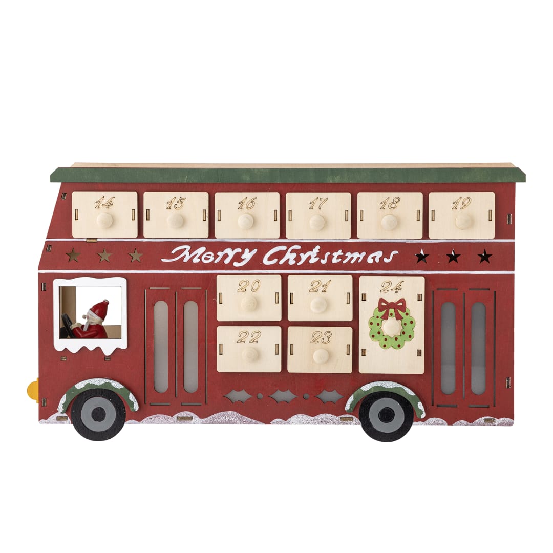 82061118 - Edward Calendar w/light, Red, Plywood STOCK: 51