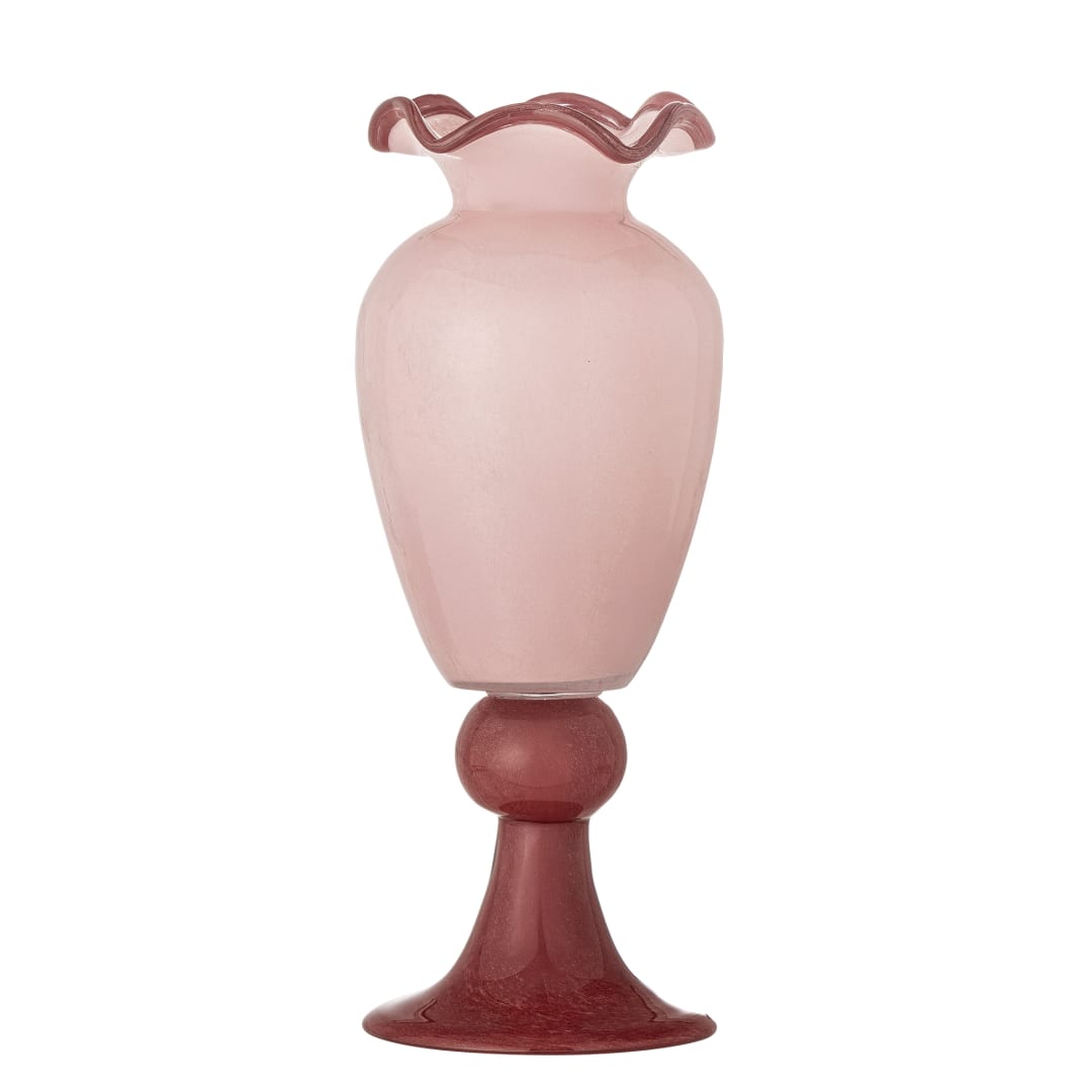 82072623 - Frills Vase, Rose, Glass STOCK: 74
