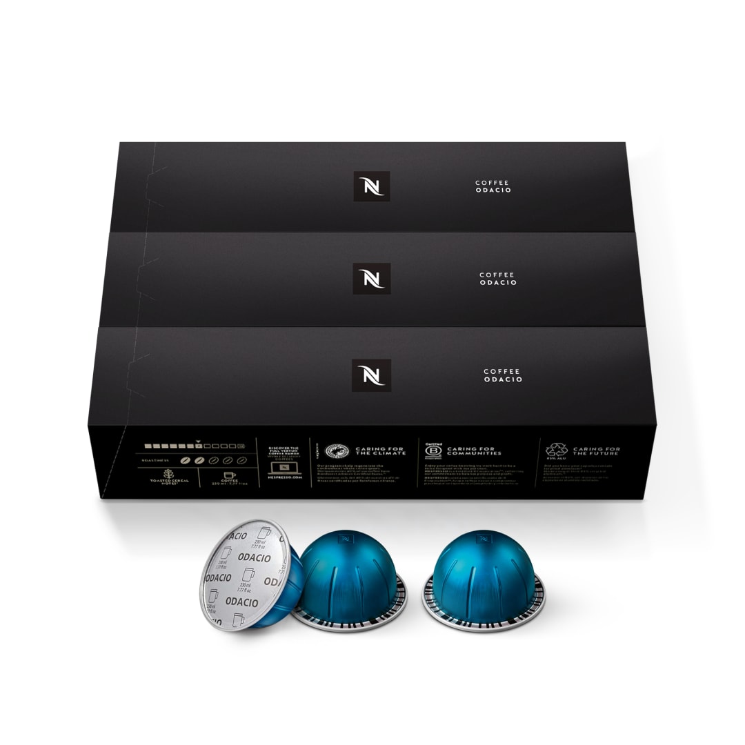 Nespresso Capsules Vertuo, Odacio, Dark Roast Coffee, 30 Count Coffee Pods
