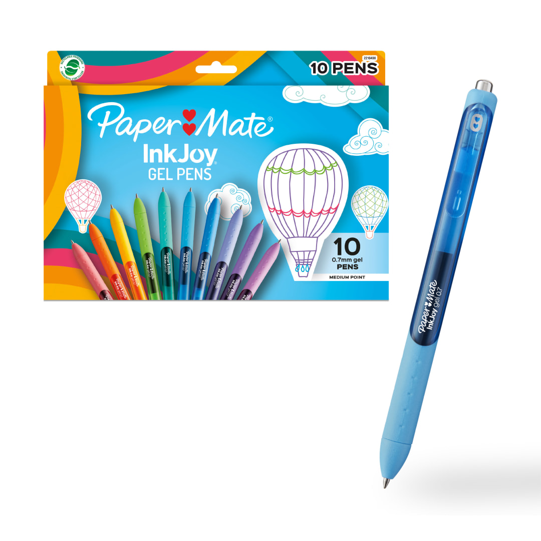 Paper Mate InkJoy Gel Pens, Retractable, Medium Point (0.7mm), Assorted, 10 Count