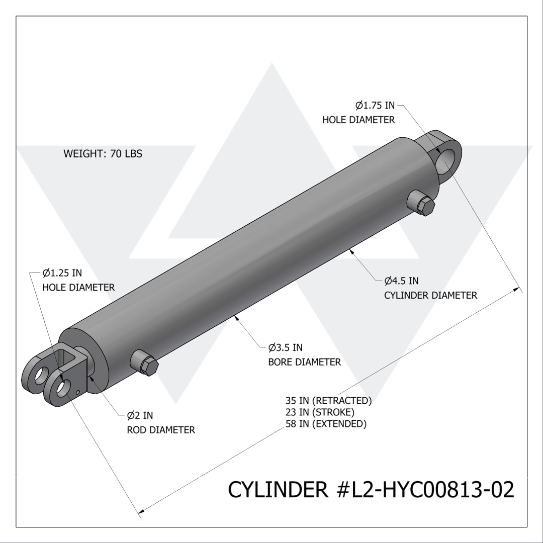 Wastebuilt® Replacement for Labrie Cylinder 37"X5.5"X5.5"