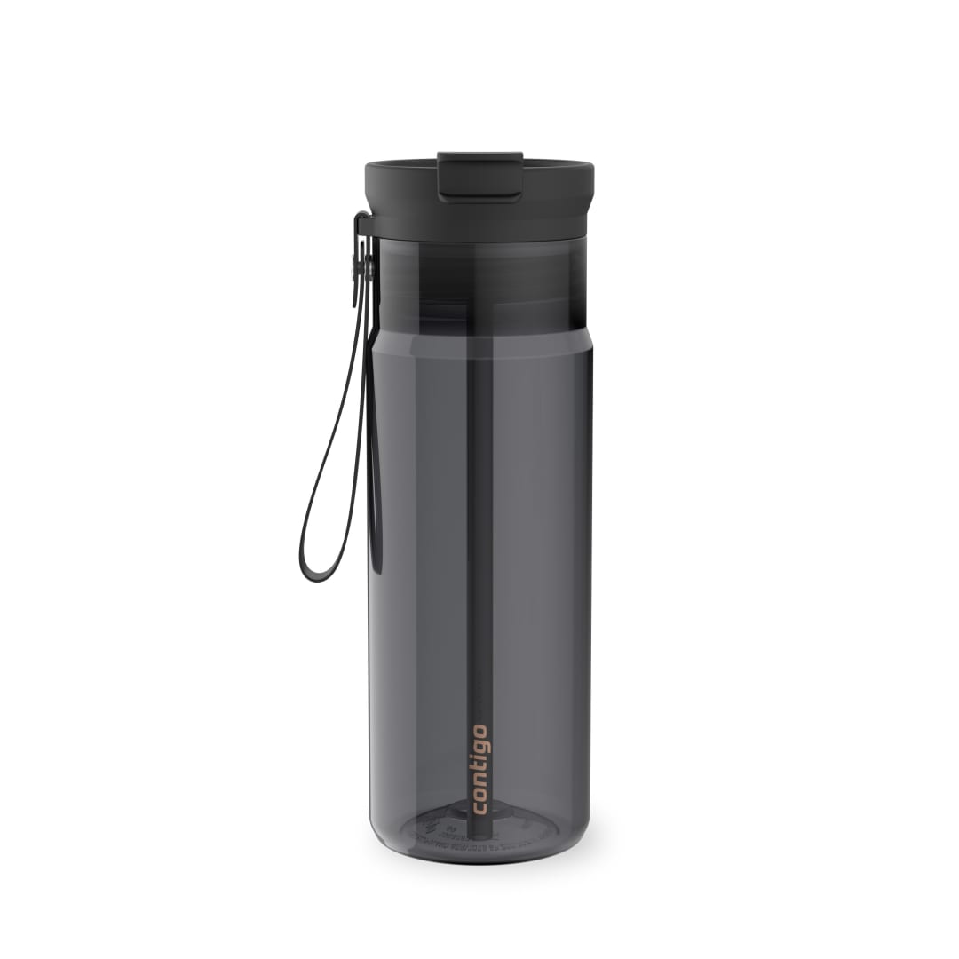 Contigo DualSip Plastic Water Bottle with 2-Way Lid and Carrying Strap, 24 oz (710 ml)