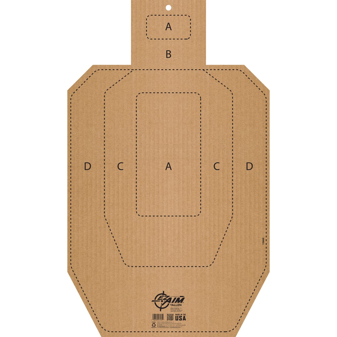 EZ Aim® IPSC CB-T Corrugated Silhouette Paper Shooting Target, 1-Target, Appx. 18" x 30," Tan