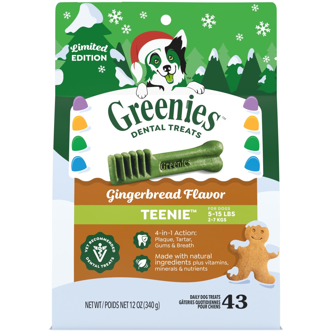 GREENIES Gingerbread Flavor TEENIE Dental Dog Treats, 12 oz. Pack (43 Count)