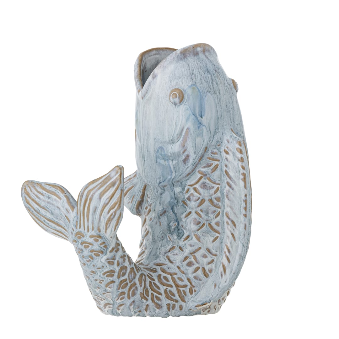 82061997 - Hiro Vase, Blue, Stoneware STOCK: 300
