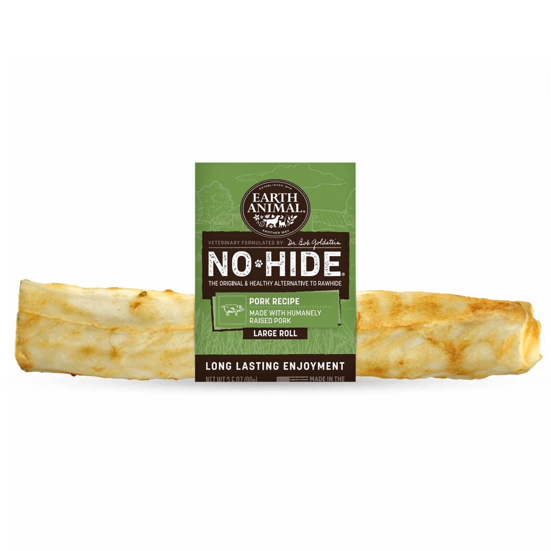 Earth Animal No-Hide Rolls Pork Recipe Large Dog Chew, 1 Count