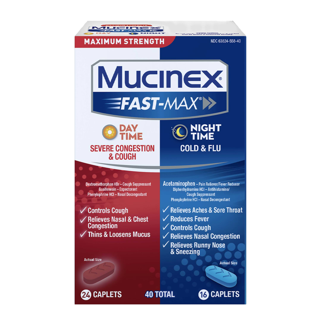 MUCINEX® FAST-MAX® Caplets - Day Night Severe Congestion & Cough/Cold & Flu 6/40 ct.