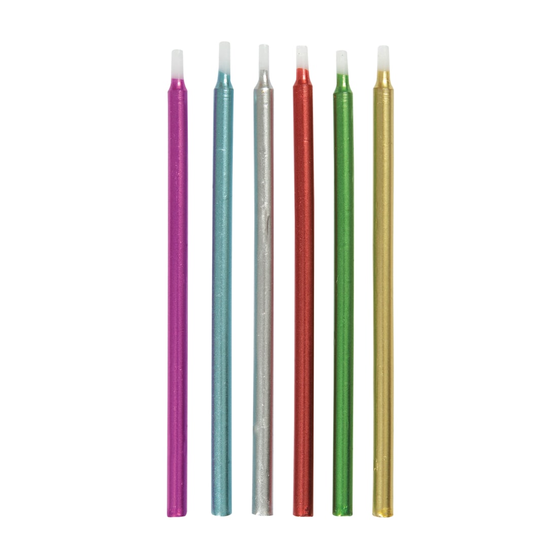 Metallic Birthday Candles 5" - Assorted, 12ct