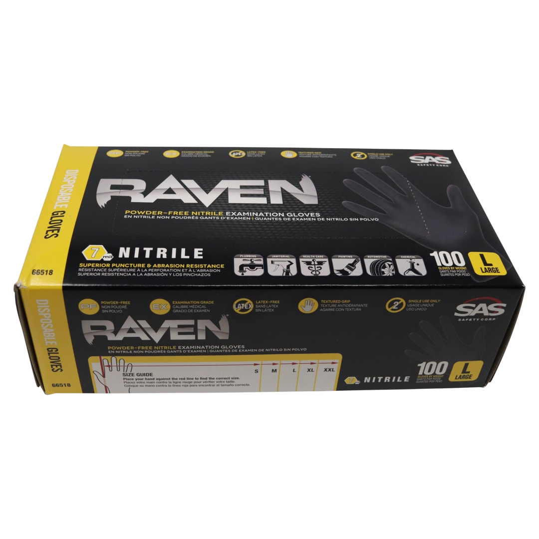 SAS Safety Large Black Raven Gloves