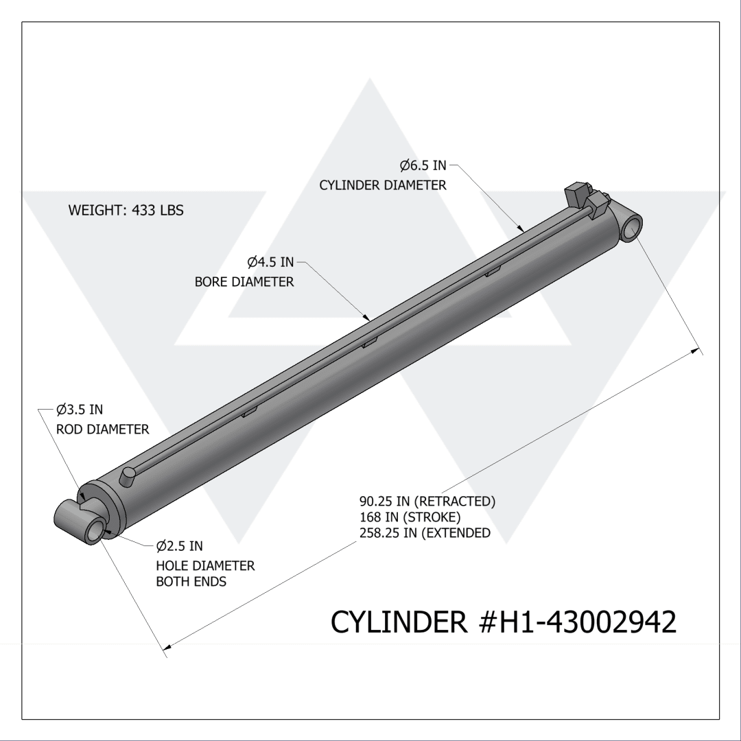Wastebuilt® Replacement for Heil Hoist Cylinder 94"X8"X8"
