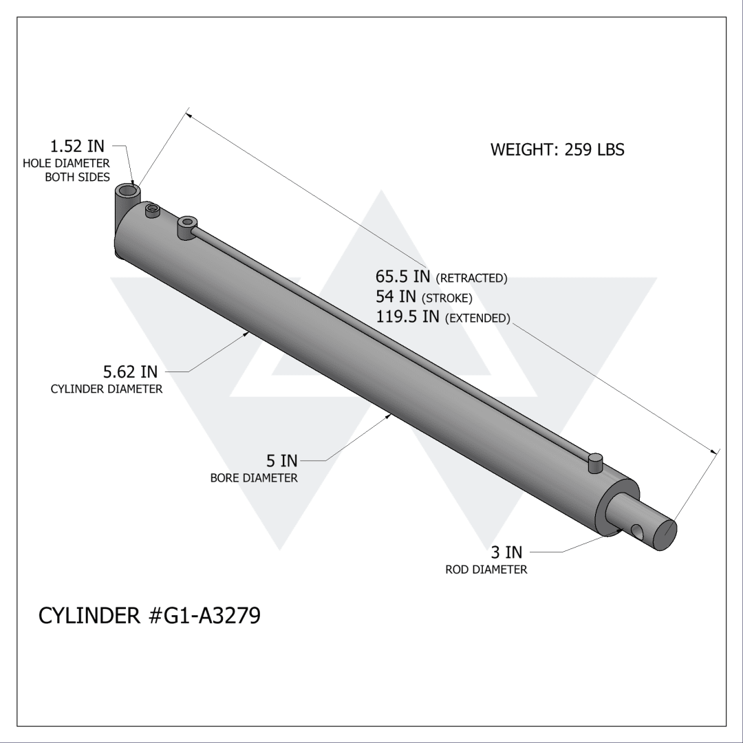 Galbreath™ Double Acting Cylinder 5X3RX54