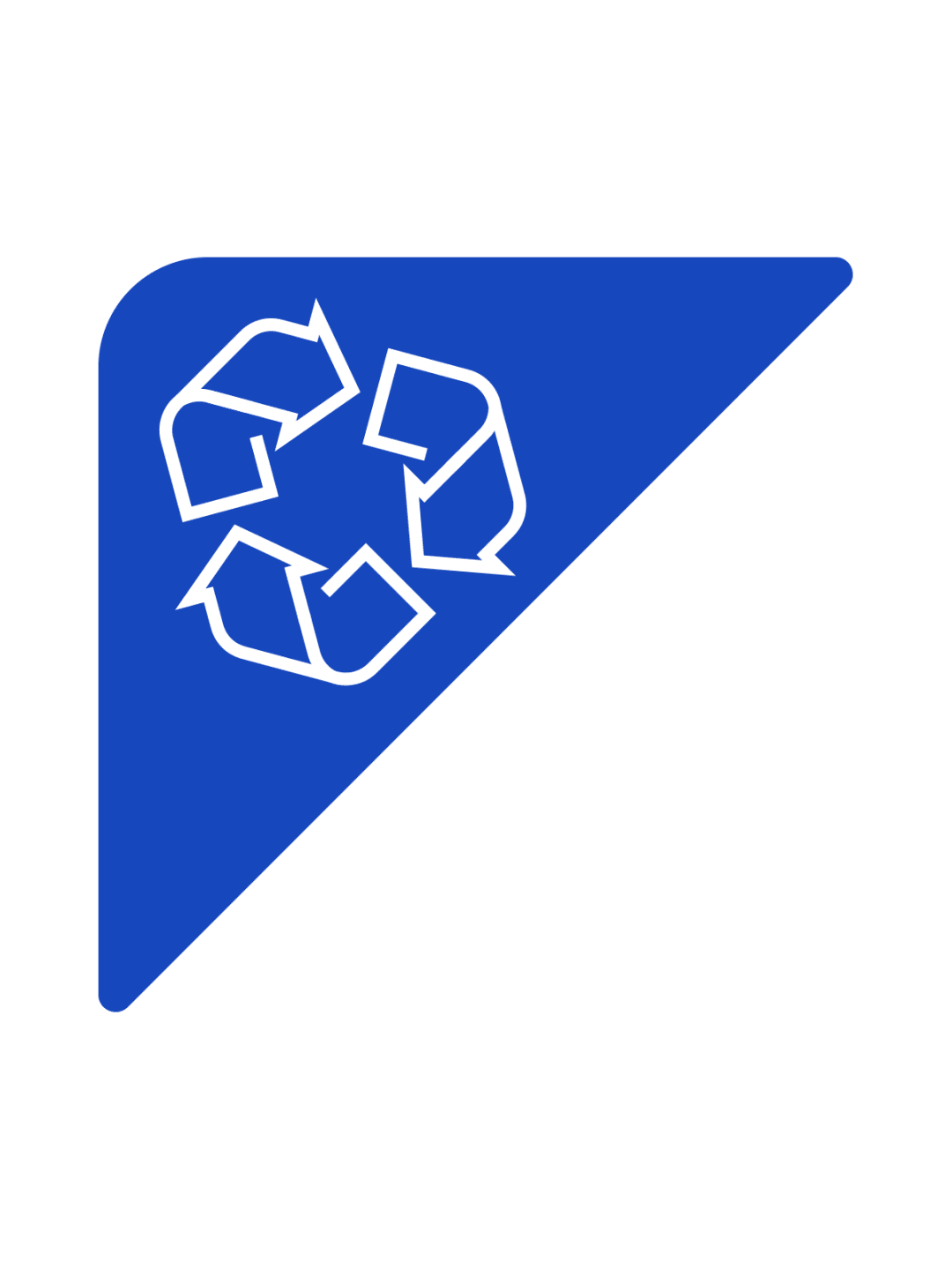  FUSION - Label - Hd Front-Load Triangle - Mixed Recyclables - Blue