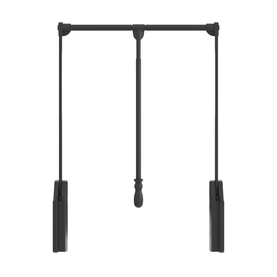 Black Powder Coat Soft-close 25-1/2" - 35" Expanding Wardrobe Lift