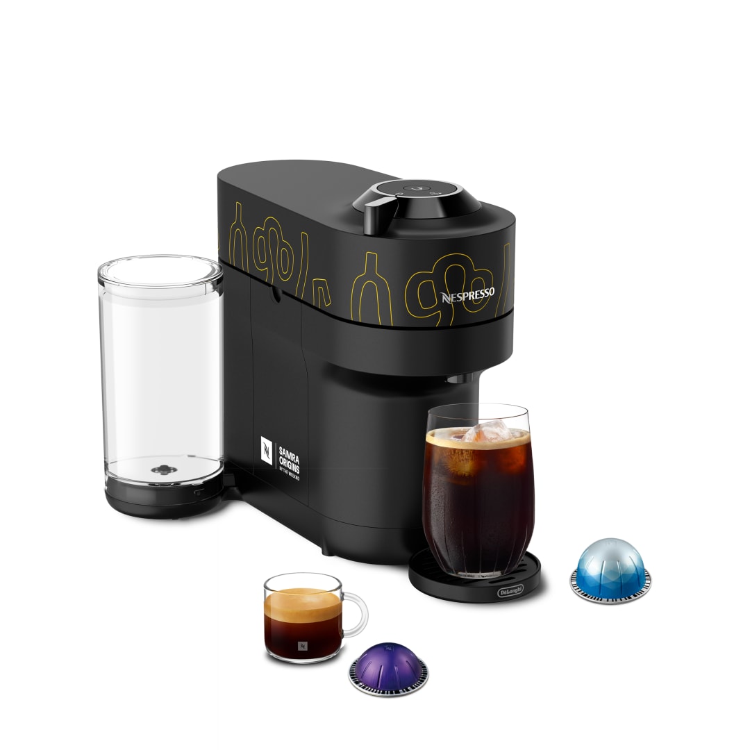Nespresso Vertuo Pop+ Coffee and Espresso Maker by De'Longhi, Samra Origins by The Weeknd Buna Yellow