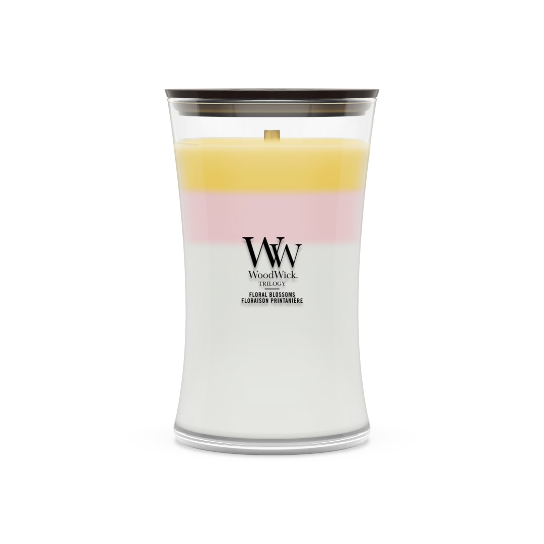 WoodWick Vela perfumada | Vela grande en forma de reloj de arena | Floral Blossoms | Regalos perfectos para mujeres