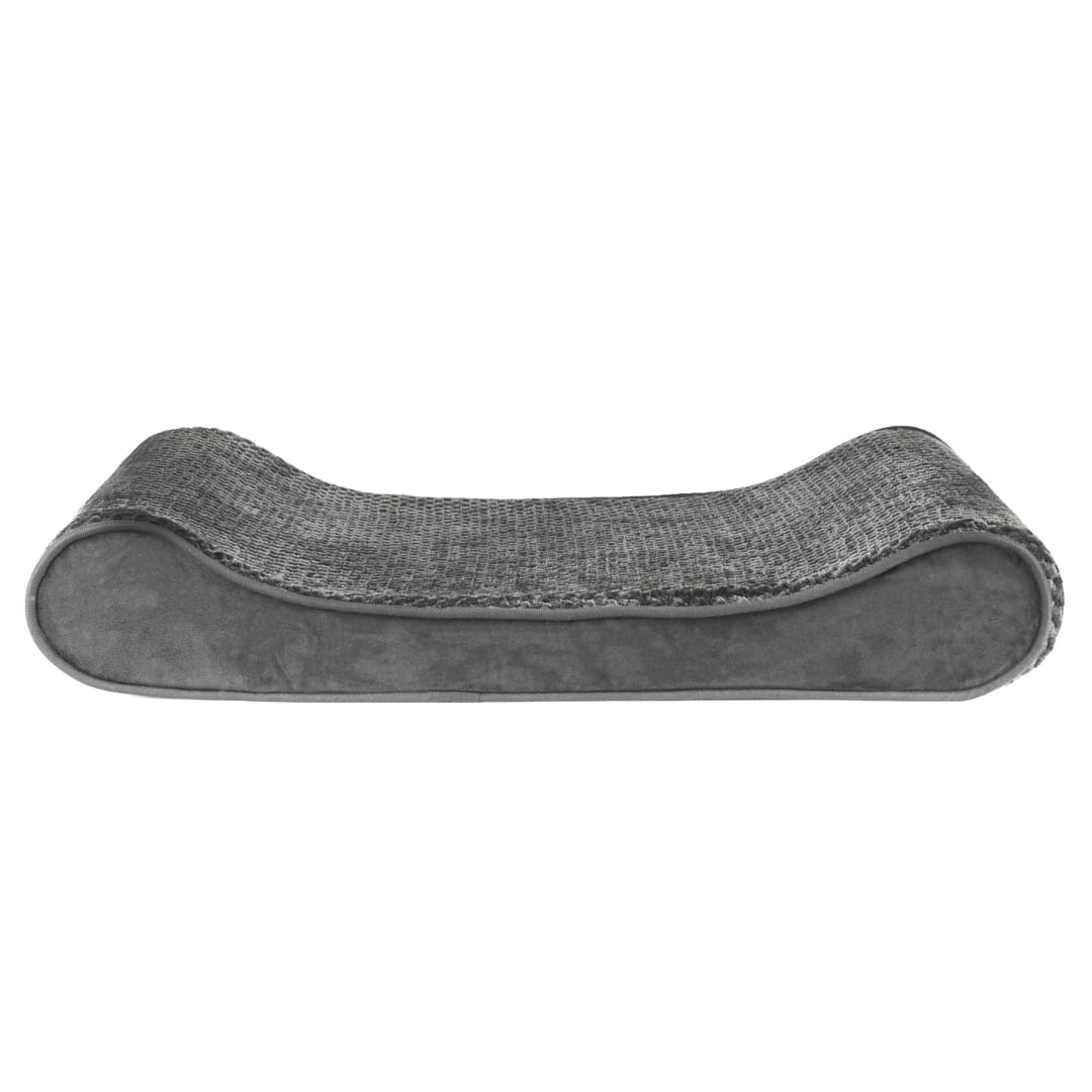 FurHaven Minky Velvet Orthopedic Luxe Lounger, Gray, Medium